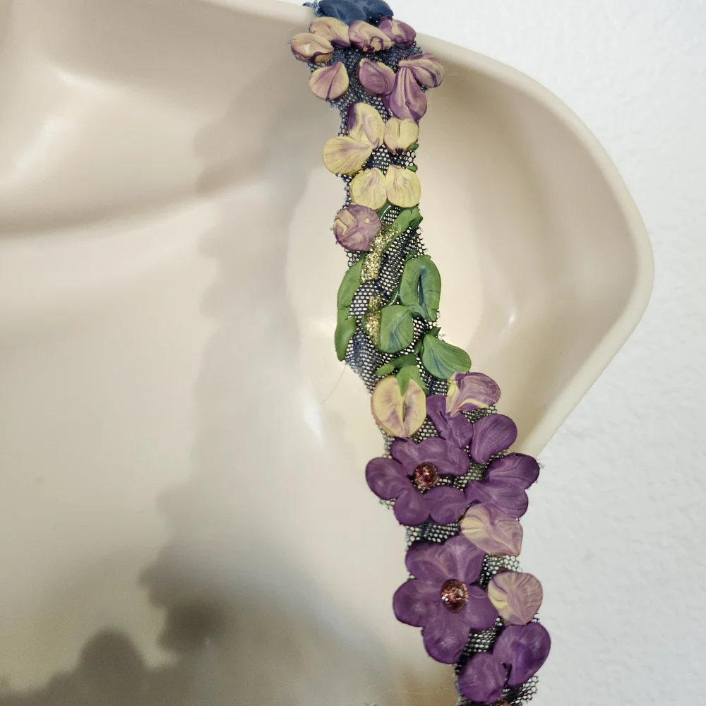 Ema Savahl 'Couture' Line Floral Embroidered Red Carpet Corset Top - Picture 11 of 14